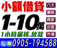 【小額借貸 一小時內審核放款】 | 1-10萬 八大店面商家攤販市場【LINE借錢】